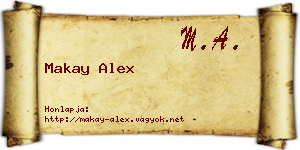 Makay Alex névjegykártya
